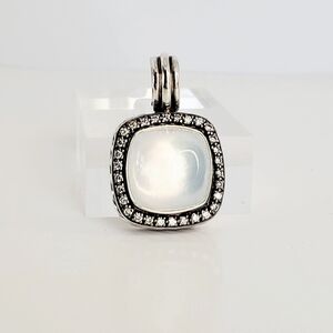 David Yurman Albion 14mm Moonstone & Diamond Pendant / Enhancer